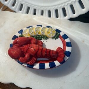 Lobster salt and pepper shakers with Lemon Accents